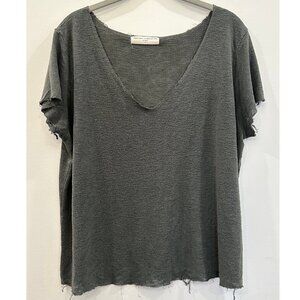 Urban Outfitters x Project Social Distressed Green V-Neck T-Shirt Medium